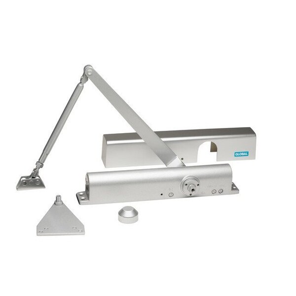 Global Door Controls Commercial ADA Grade 1 Slim Line Door Closer in Aluminum - Sizes 1-4 - TC411-AL
