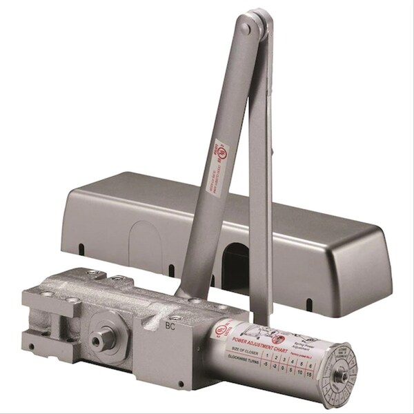 Delaney Hardware Heavy Duty Grade 1 Cast Iron Body Aluminum Finish Commercial Door Closer with Delany Action - 608840