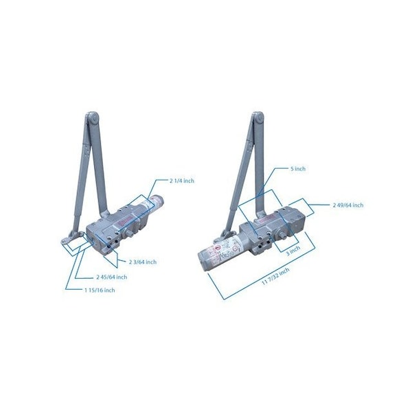 Global Door Controls Heavy Duty Commercial Grade 1 Door Closer in Duronodic - Sizes 1-6 - TC4300-DU