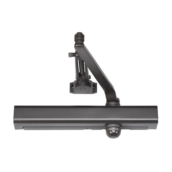 Norton Door Controls Adjustable Hold Open Surface Mount Door Closer with Slim Line Cover and Sex Nuts Dark Bronze - 8301H690