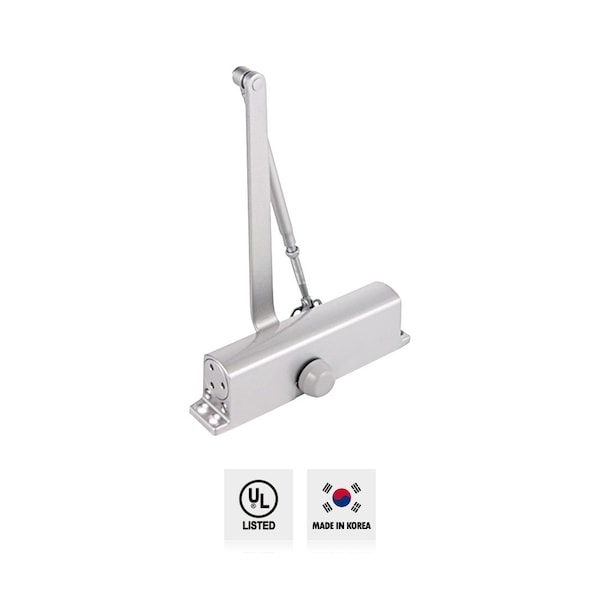 Premier Lock Aluminum Commercial Door Closer w/Adjustable 3 Valve Mechanism, Back Check, Size No 5 - DC51BC