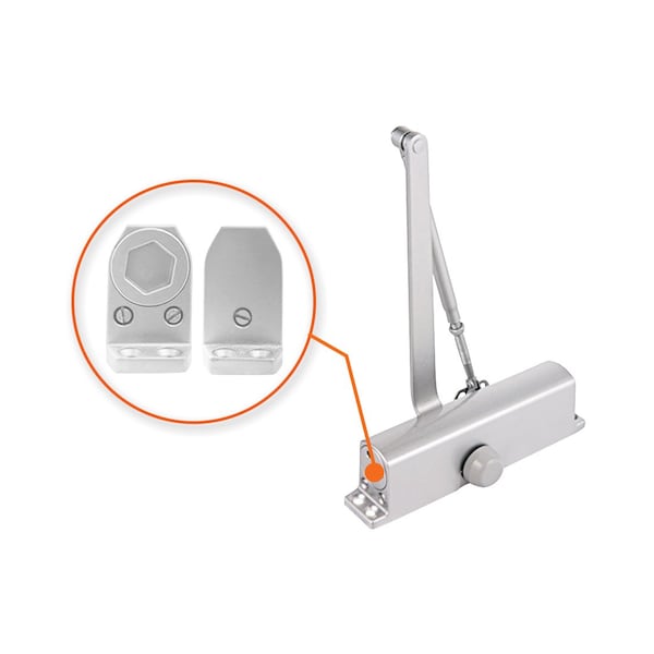 Premier Lock Aluminum Commercial Door Closer w/Adjustable 3 Valve Mechanism, Back Check, Size No 5 - DC51BC