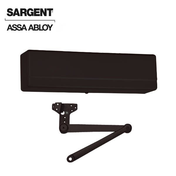 Sargent 1431 Series Surface Mechanical Closer Heavy Duty Hold Open Arm with Compression Stop Black Suede Pow - SRG-1431-CPSH-BSP
