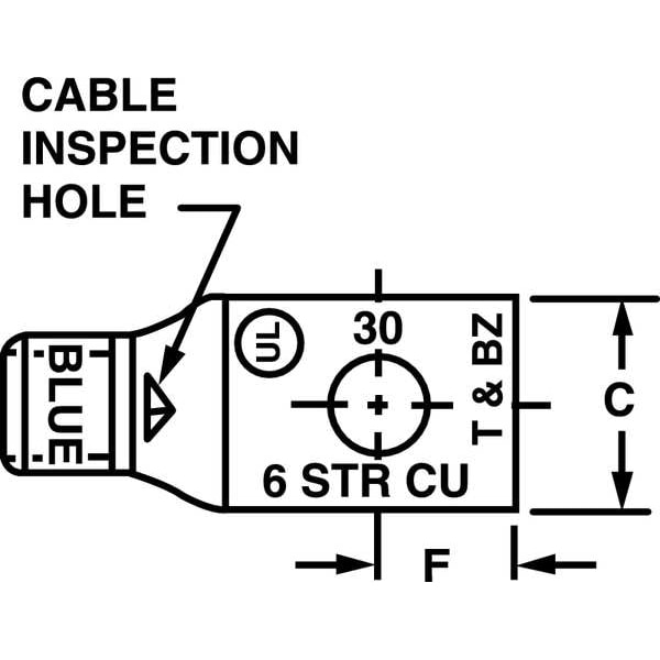 Abb One Hole Lug Connector, 300 kcmil, PK10 - 54179