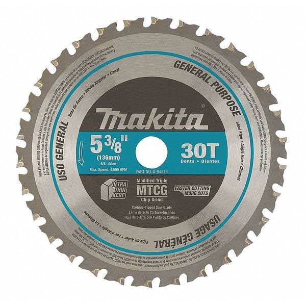 Makita 5-3/8" 30T Carbide-Tipped Saw Blade - A-95037