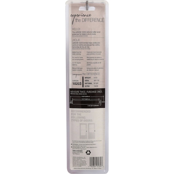 Larson Larson Heavy Duty Black Aluminum Pneumatic Door Closer - CH1020501