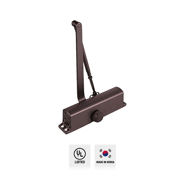 Premier Lock Duranodic Commercial Door Closer w/Adjustable 3 Valve Mechanism, Back Check, Size No 3 - DC32BC