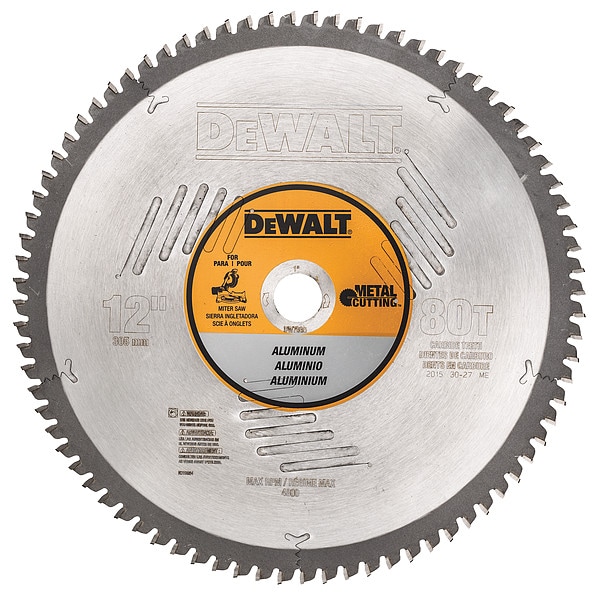 Dewalt 12" 80T Aluminium Cutting Saw Blade 1" Arbor - DW7666