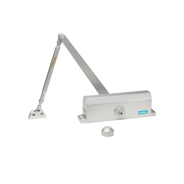 Global Door Controls Commercial Grade 3 Door Closer with Backcheck in Aluminum, Size 5, TC2200 series - TC2205-BC-AL