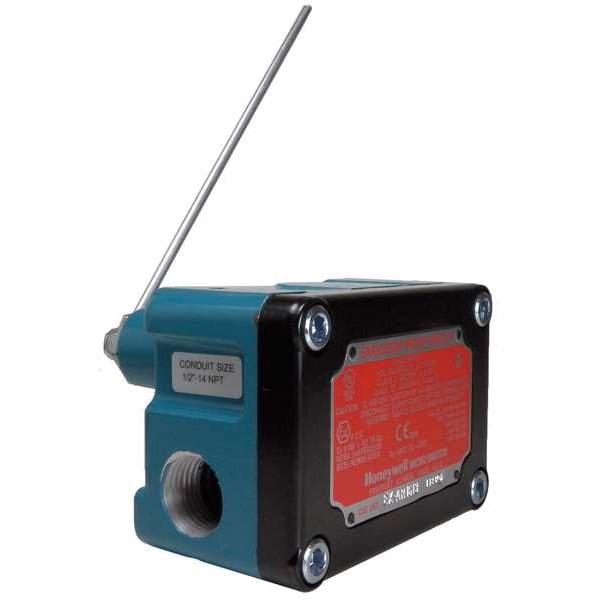 Interruptor de límite a prueba de explosiones Honeywell, varilla ajustable, rotativo, 1NC/1NO, 15A @ 600V CA, Ubicación del actuador: Superior - EX-AR1613