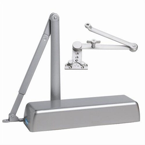 Global Door Controls Heavy Duty Commercial ADA Grade 1 Door Closer with Hold Open Cush-N-Stop Arm in Aluminum - Sizes 1-6 - TC4300HOACNS-AL