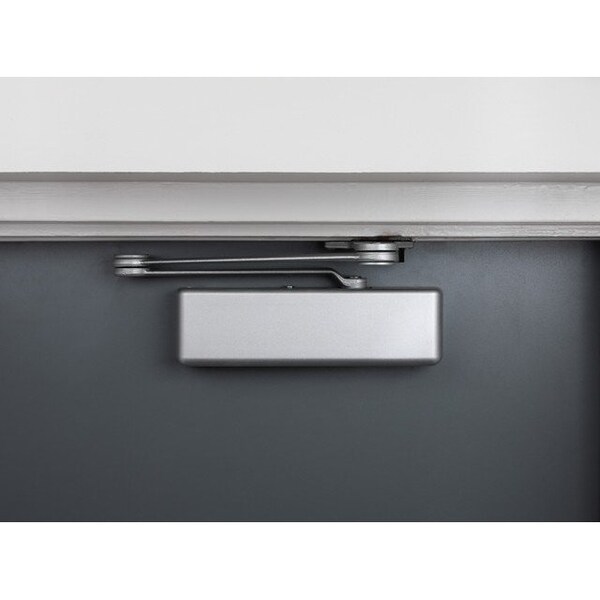 Global Door Controls Heavy Duty Commercial ADA Grade 1 Door Closer with Hold Open Cush-N-Stop Arm in Aluminum - Sizes 1-6 - TC4300HOACNS-AL