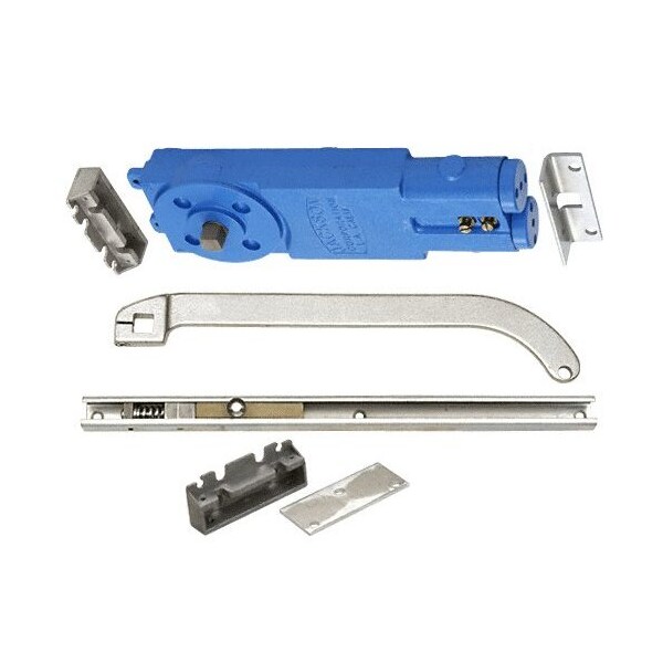 Jackson Satin Aluminum Adjustable Spring Power Multi Size 90DegNo Hold Open Overhead Concealed Closer W/ S - 21201S62819