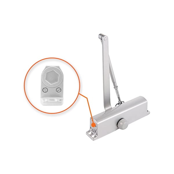 Premier Lock Aluminum Commercial Door Closer w/Adjustable Closing and Latching Speed, Size No 4 - DC41