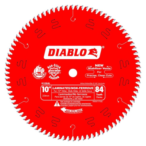 Diablo Laminate and Non-Ferrous, 10" x 84 Teeth - D1084L