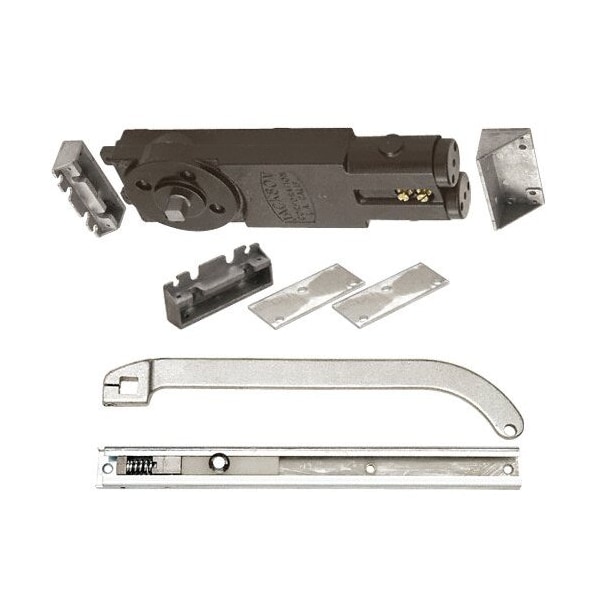Jackson Satin Aluminum Regular Duty Spring 105DegNo Hold Open Overhead Concealed Closer W/ P Offset Slide - 21201P62801