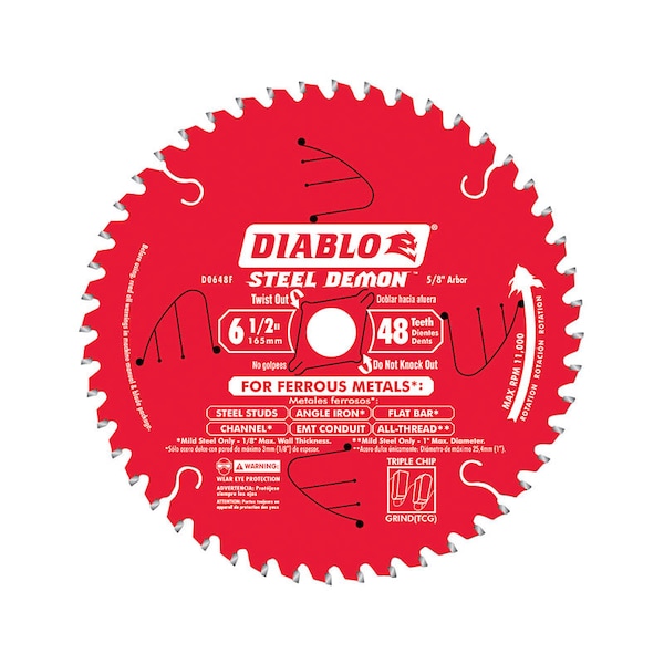Diablo SAW BLADE 6-1/2"" 48T - D0648CFX