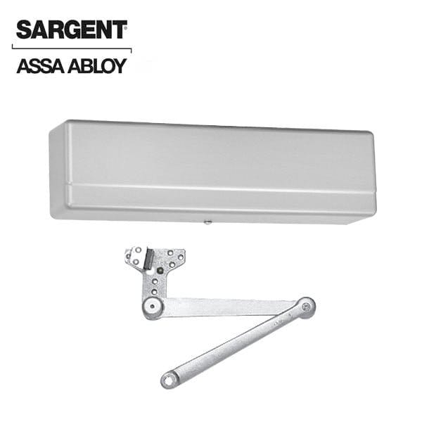 Sargent 1431 Series Surface Mechanical Closer Heavy Duty Hold Open Arm with Compression Stop Sprayed Aluminu - SRG-1431-CPSH-EN