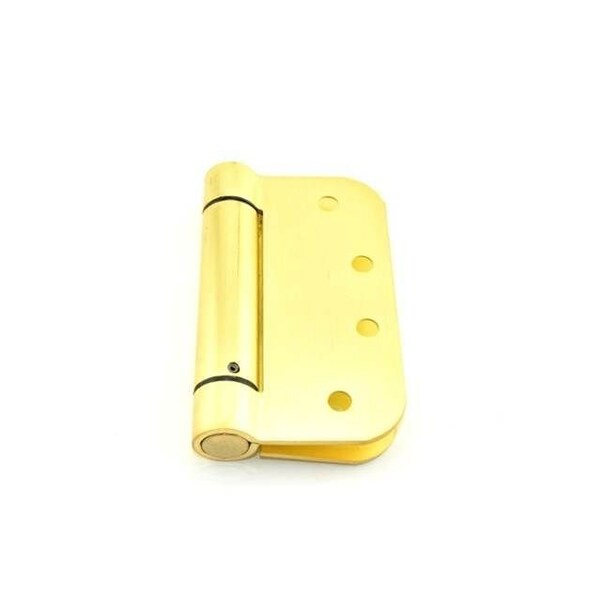 Best Hinges 4in x 4in 5/8in Radius Standard Weight Spring Hinge # 422202 Satin Brass Finish - RD2068R44