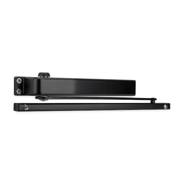 Global Door Controls Residential Hold Open Mini Door Closer in Black - TC901-HO-BK