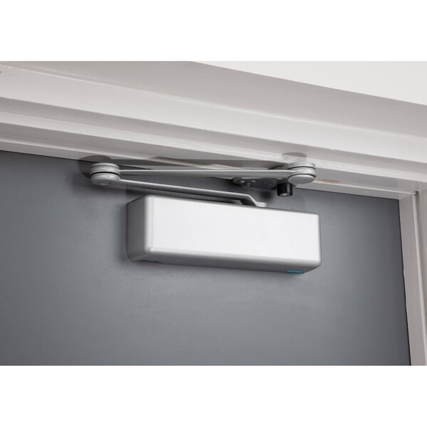 Global Door Controls Heavy Duty Commercial ADA Grade 1 Door Closer with Cush-N-Stop Arm in Aluminum - Sizes 1-6 - TC4300CNS-AL