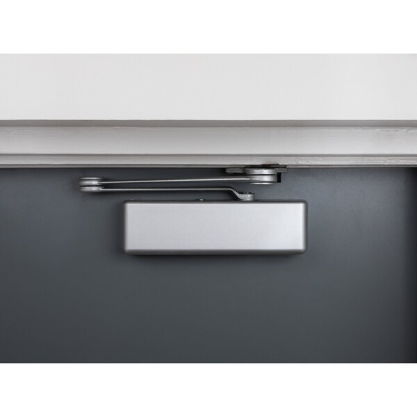 Global Door Controls Heavy Duty Commercial ADA Grade 1 Door Closer with Cush-N-Stop Arm in Aluminum - Sizes 1-6 - TC4300CNS-AL