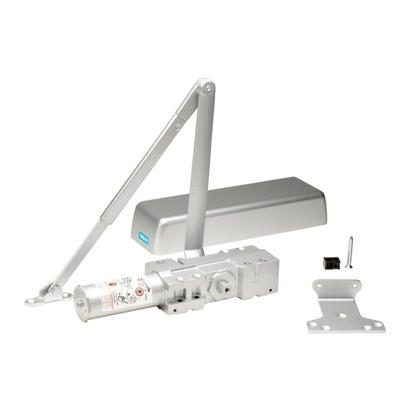 Global Door Controls Heavy Duty Commercial ADA Grade 1 Door Closer with Cush-N-Stop Arm in Aluminum - Sizes 1-6 - TC4300CNS-AL