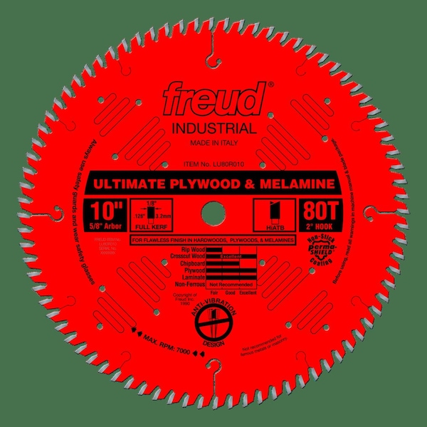 Freud Ultimate Plywood and Melamine Blade, 10 - LU80R010