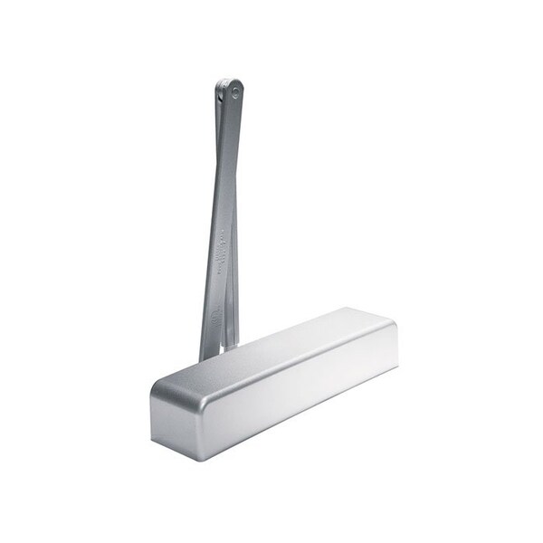 Dorma Door Closer, Aluminum Painted, Flat Arm Non-Hold Open Arm, Adjustable Size 5-6, Full Plastic Cover - 8956-AF89P-FC-SN1-689
