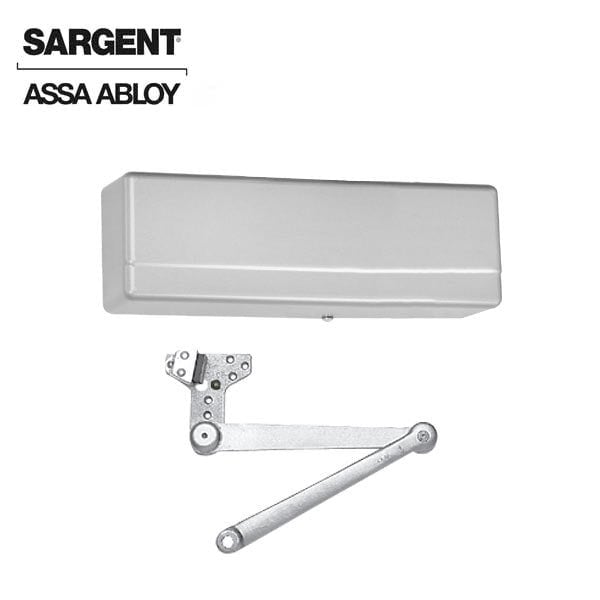 Sargent 281 Series Surface Mechanical Closer Heavy Duty Hold Open Arm with Compression Stop Sprayed Aluminum - SRG-281-CPSH-EN