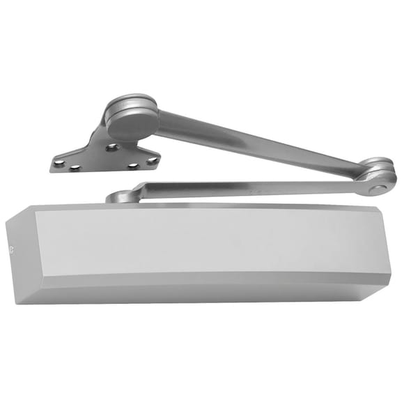 Lcn Grade 1 Cast Aluminum Surface Mount Closer, Extra Duty Double Lever Arm, Aluminum Painted Finish - 1450-EDA AL FC