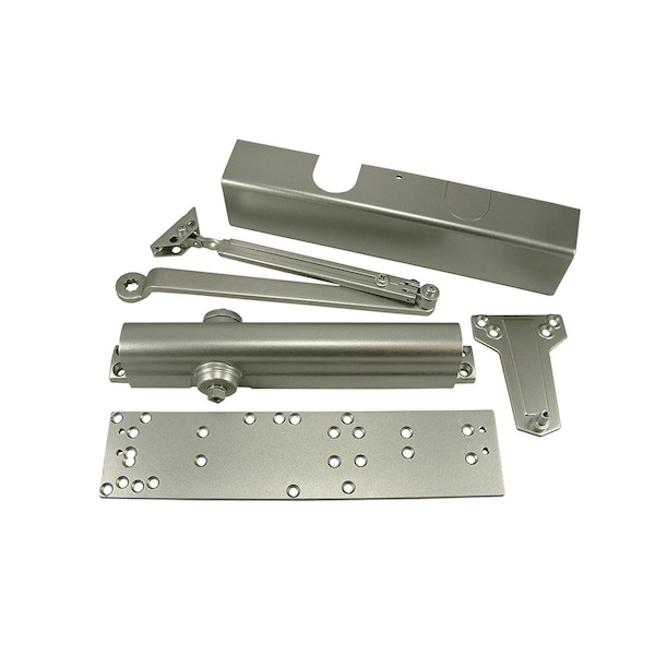 Design Hardware Door Closer, Aluminum Painted, Regular Arm, Adjustable Size 1-6, Full Plastic Cover, Replacement - DH-316R-AL