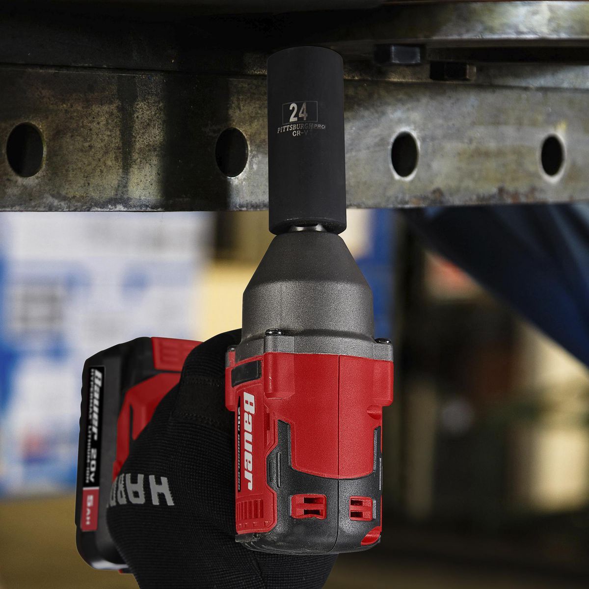 Llave de impacto inalámbrica Brushless de 20V Bauer de 1/2 pulgadas con 3 velocidades - Herramienta únicamente - 58637