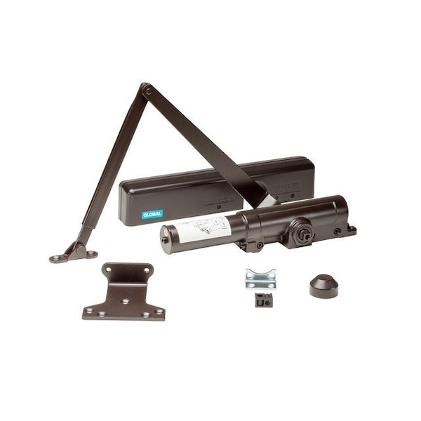 Global Door Controls Slimline Heavy Duty Commercial Grade 1 Door Closer in Duronodic - Sizes 1-6 - TC4361-DU