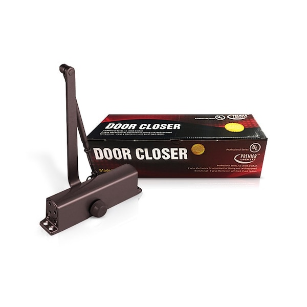 Premier Lock Duranodic Commercial Door Closer w/Adjustable Closing and Latching Speed, Size No 5 - DC52