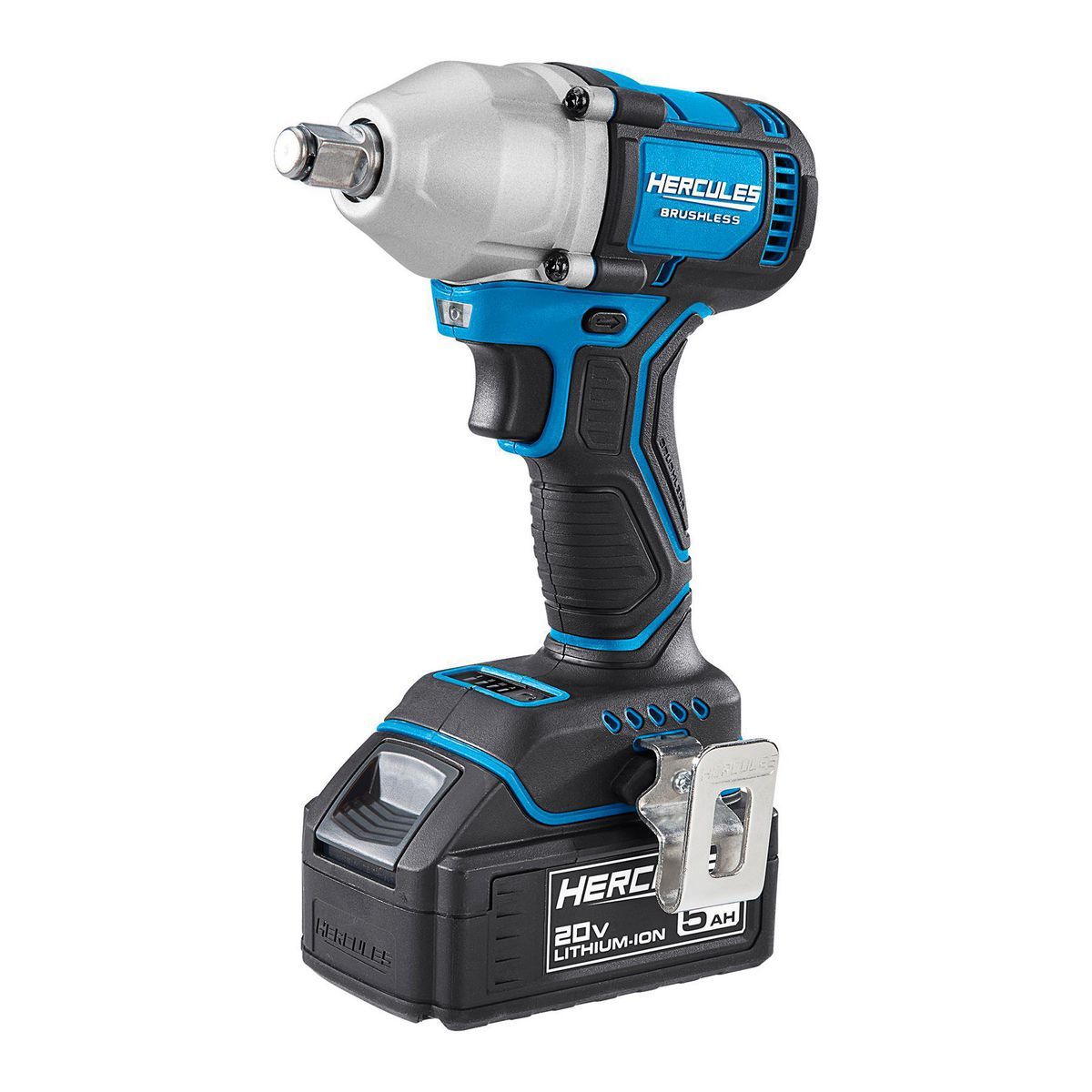Llave de impacto inalámbrica compacta Hercules 20V sin escobillas de 1/2 pulgadas con anillo de fricción, 4 modos - Herramienta solamente - 59427