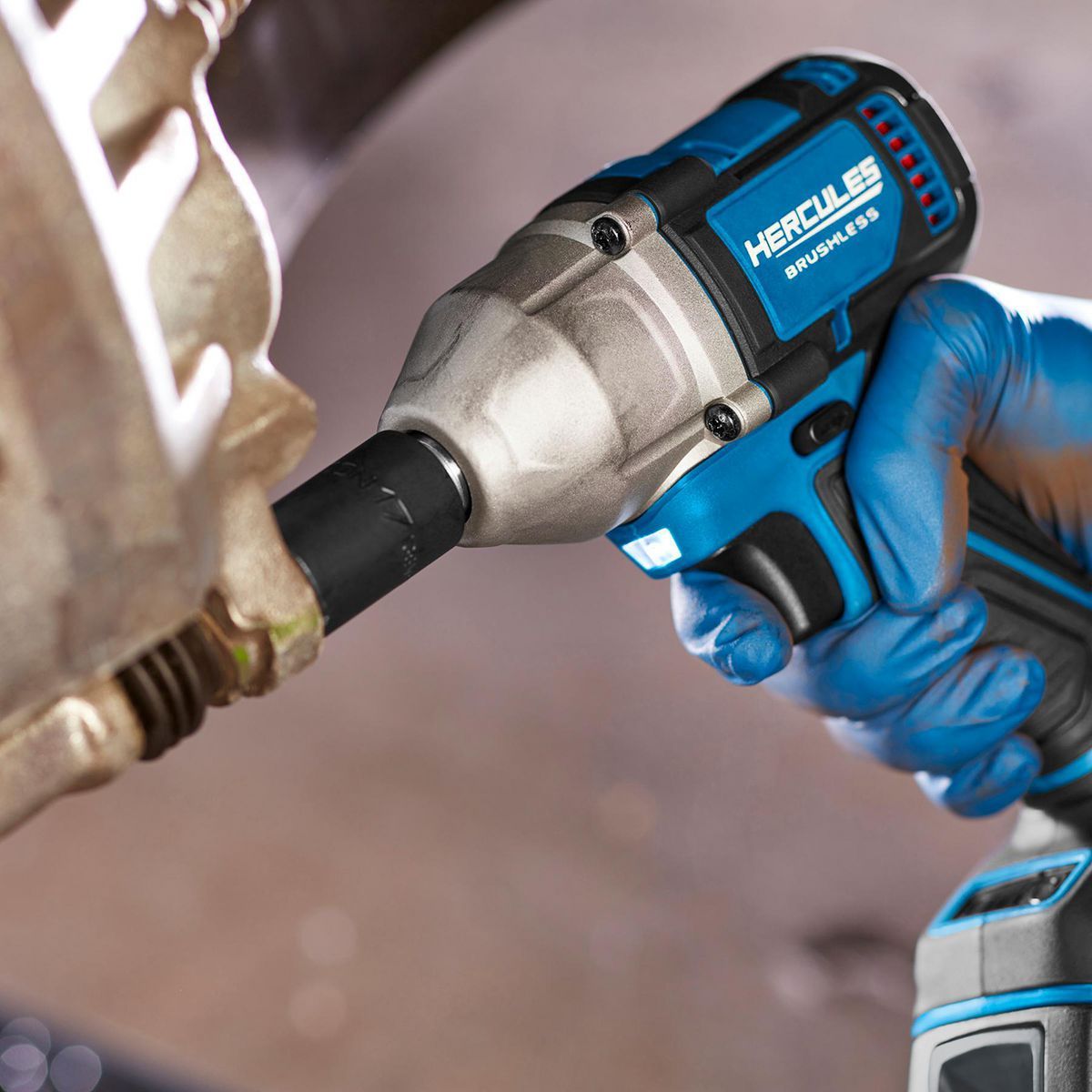 Llave de impacto inalámbrica compacta Hercules 20V sin escobillas de 1/2 pulgadas con anillo de fricción, 4 modos - Herramienta solamente - 59427