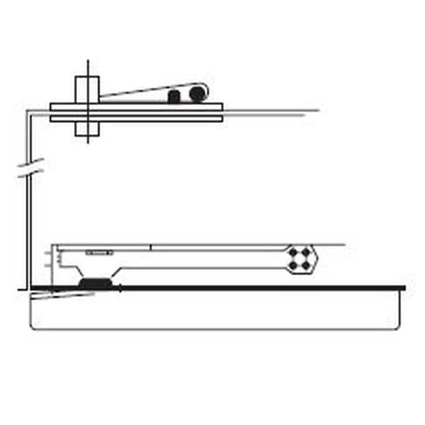 Rixson Shallow Depth Sngl Acting Center Hung Floor Closer; Size 4 Automatic Hold Open with Backcheck; 90 De - 5024ABC6262