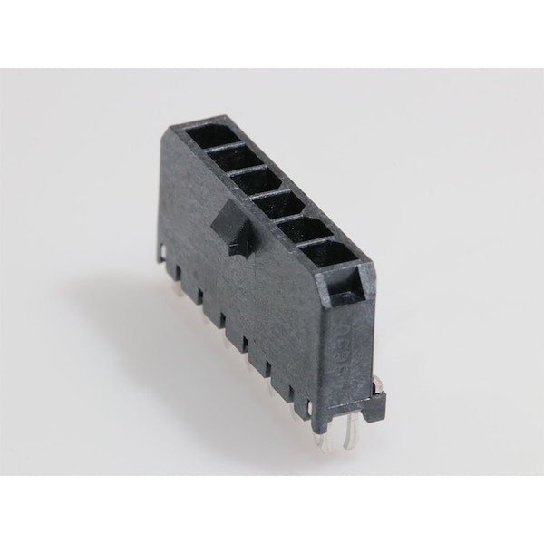 Molex Board Connector, 6 Contact(S), 1 Row(S), Male, Straight, 0.118 Inch Pitch, Solder Terminal, Black - 436500619