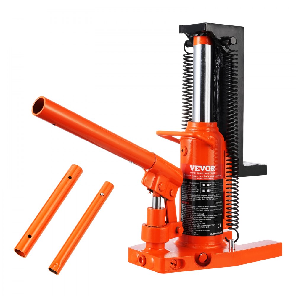 VEVOR Hydraulic Toe Jack, 2.5 Ton On Toe Toe Jack Lift, 5 Ton On Top Lift Capacity Machine Jack, 0.8-5.3 in Toe Height, 8.9-13.4 in Top Height, Air Hydraulic Claw Jack for Machinery, Industry - JZQJDWQBKXZ2XSCS5V0