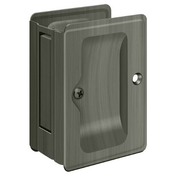 Deltana Heavy Duty Pocket Lock, Adj, 3-1/4" X 2 1/4" Passage Antique Nickel - SDPA325U15A