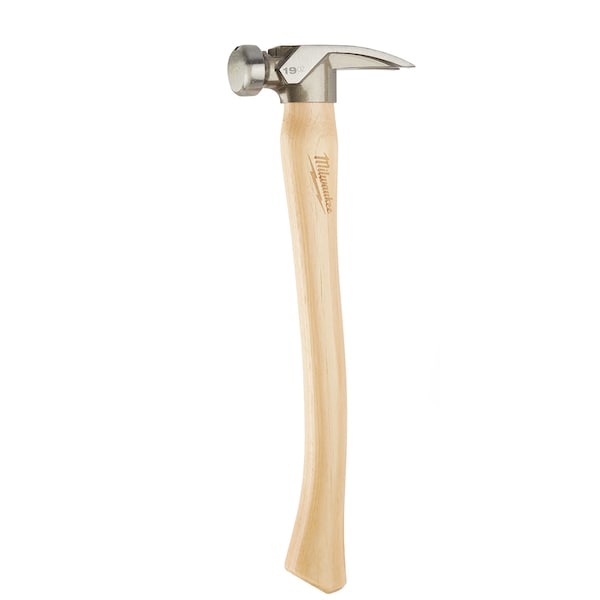 Milwaukee Tool 19oz Smooth Face Hickory Wood Framing Hammer - 48-22-9519