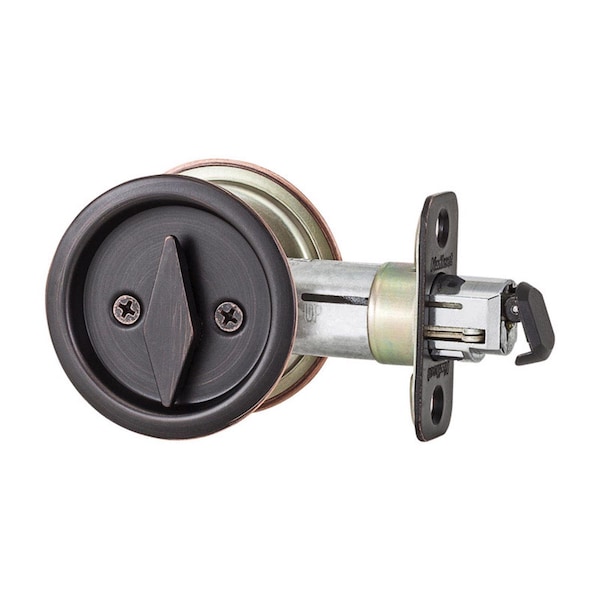 Kwikset Kwikset Venetian Bronze Metal Indoor Round Bed/Bath Pocket Door Lock - 93350-048