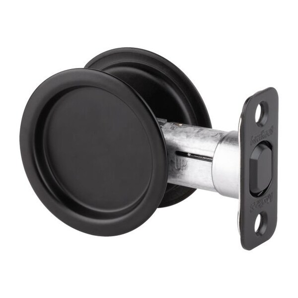 Kwikset Round Passage Pocket Door Lock Iron Black Finish - 334-514