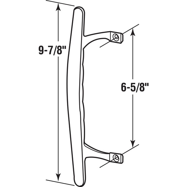 Prime-Line 6-5/8 in. White Painted Diecast Sliding Patio Door Pull Handle (Single Pack) - C 1196