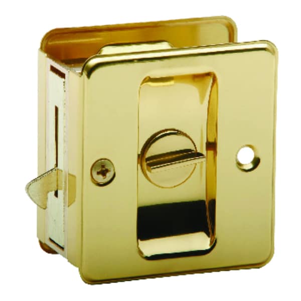 Schlage Schlage 1.75 in. D Bright Brass Gold Solid Brass Pocket Door Privacy Lock 1 pc - SC991B-605