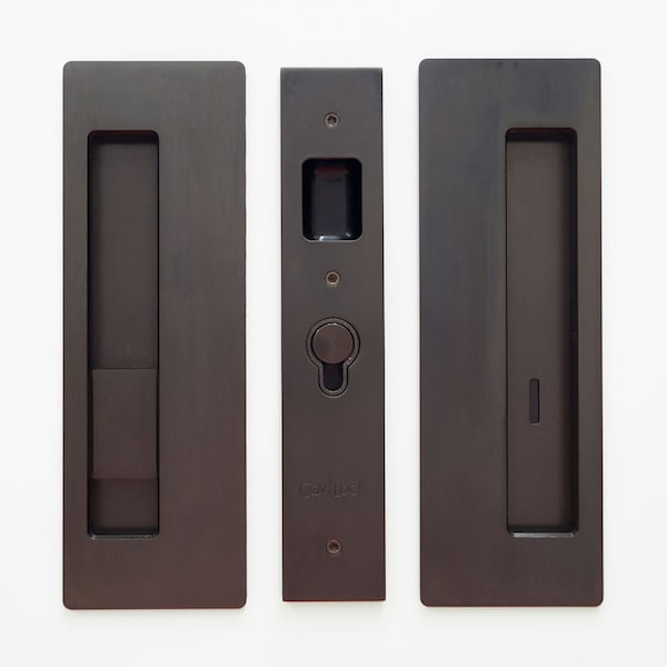 Richelieu CL400 Cavity Sliders Magnetic Pocket Door Handle, Passage, Matte Black - CL400B0229