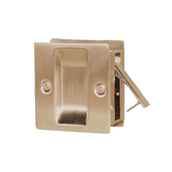 Trimco Passage Pocket Door Lock Square Cutout Satin Brass - 1064.606