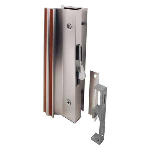 Primeline Tools Sliding Glass Door Handle Lock, Hook Style, Surface Mount, Aluminum (Single Pack) - MP1000