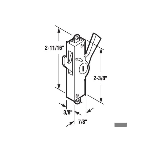 Prime-Line Steel Housing and Black Plastic Latch, Adams Rite (Single Pack) - E 2029